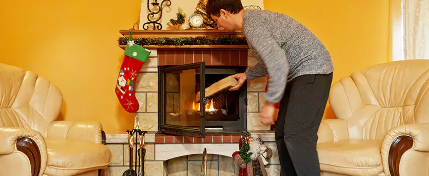 Rusted Metal Fireplace Restoration in Marumsco, Virginia